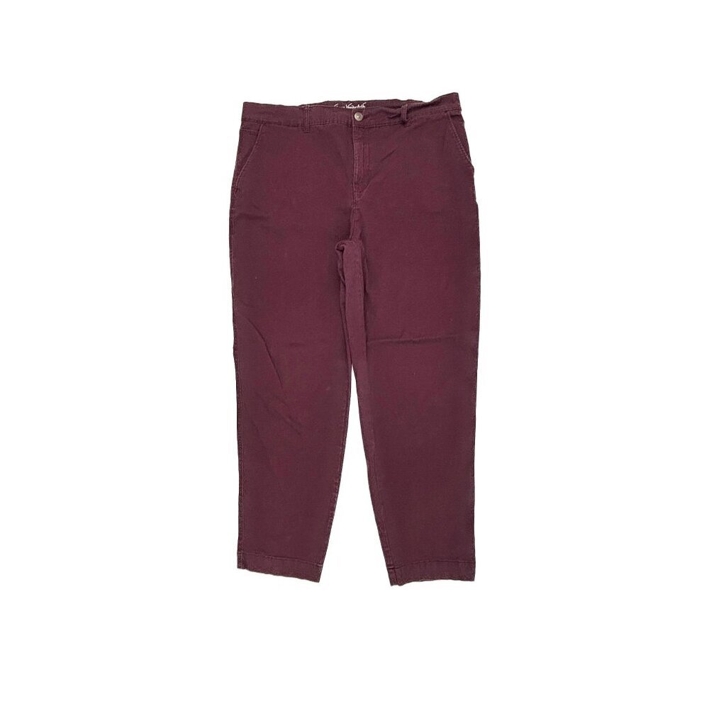 Gloria Vanderbilt Trouser Straight Leg Women's size 16 Burgundy Chino Pants